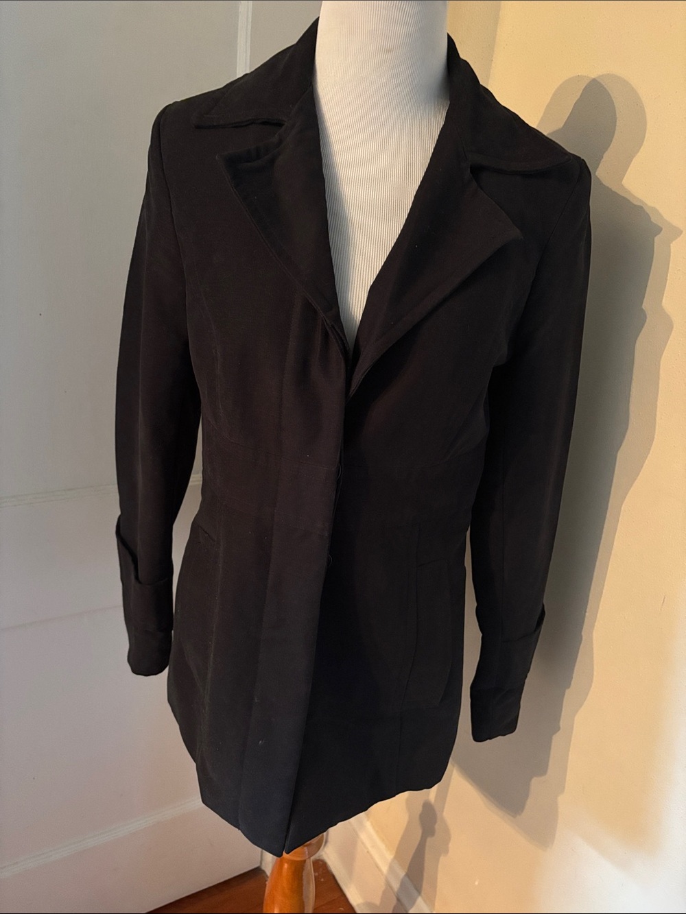 Classic Women's Black Long Blazer Jacket